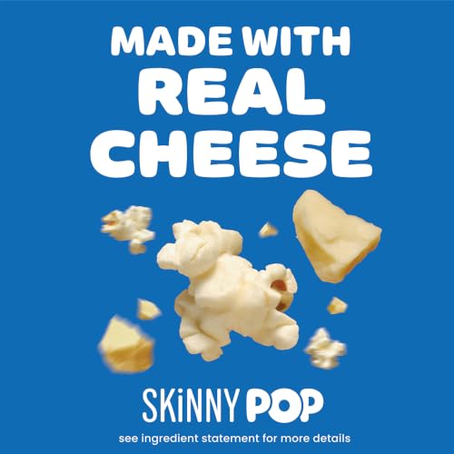 Image of SkinnyPop White Cheddar Popcorn, Whole Grain Gluten-Free Snack, 8 oz Bag