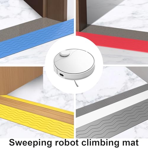 Rampa de goma pesada para entrada con diseño antideslizante para silla de ruedas y robot aspirador (Gris, 100x10x4 cm) miniatura 5