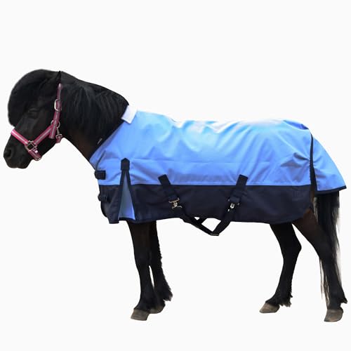 Image of LEAFOREST 1200 Denier Waterproof Mini Shetland Rug Pony Rug Foal Rug Turnout Rug (no Filling) Blue Navy 36IN | Windproof Turnout Sheet for Miniature Horses, Foals, Yearlings, Donkeys. Ideal for Stable, Paddock Blue Navy 36IN