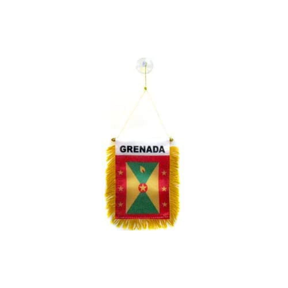 AZ FLAG Grenada Car Flag 4x6 in 100D Polyester Suction Cup