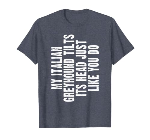 Italian Greyhound Tilt Head Dog Cute Funny Iggy T-Shirt, Men, Heather Blue, 3X-Large