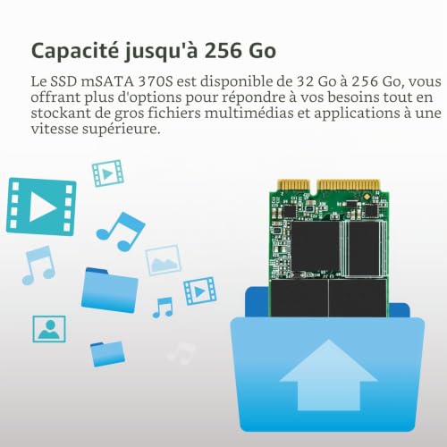 Transcend 256Go MSA370 mSATA SATA III SSD, mémoire MLC avec Cache DRAM