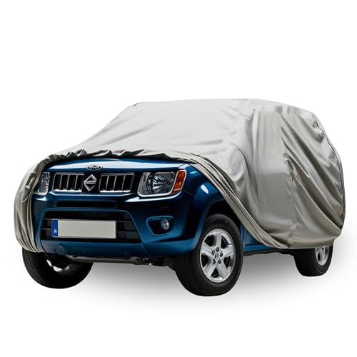 HBCOLLECTION bâche Voiture extérieur Respirante et imperméable Housse de Protection Anti UV, Anti Rayure, Contre la Pluie, Le Soleil, la poussière avec Zip
