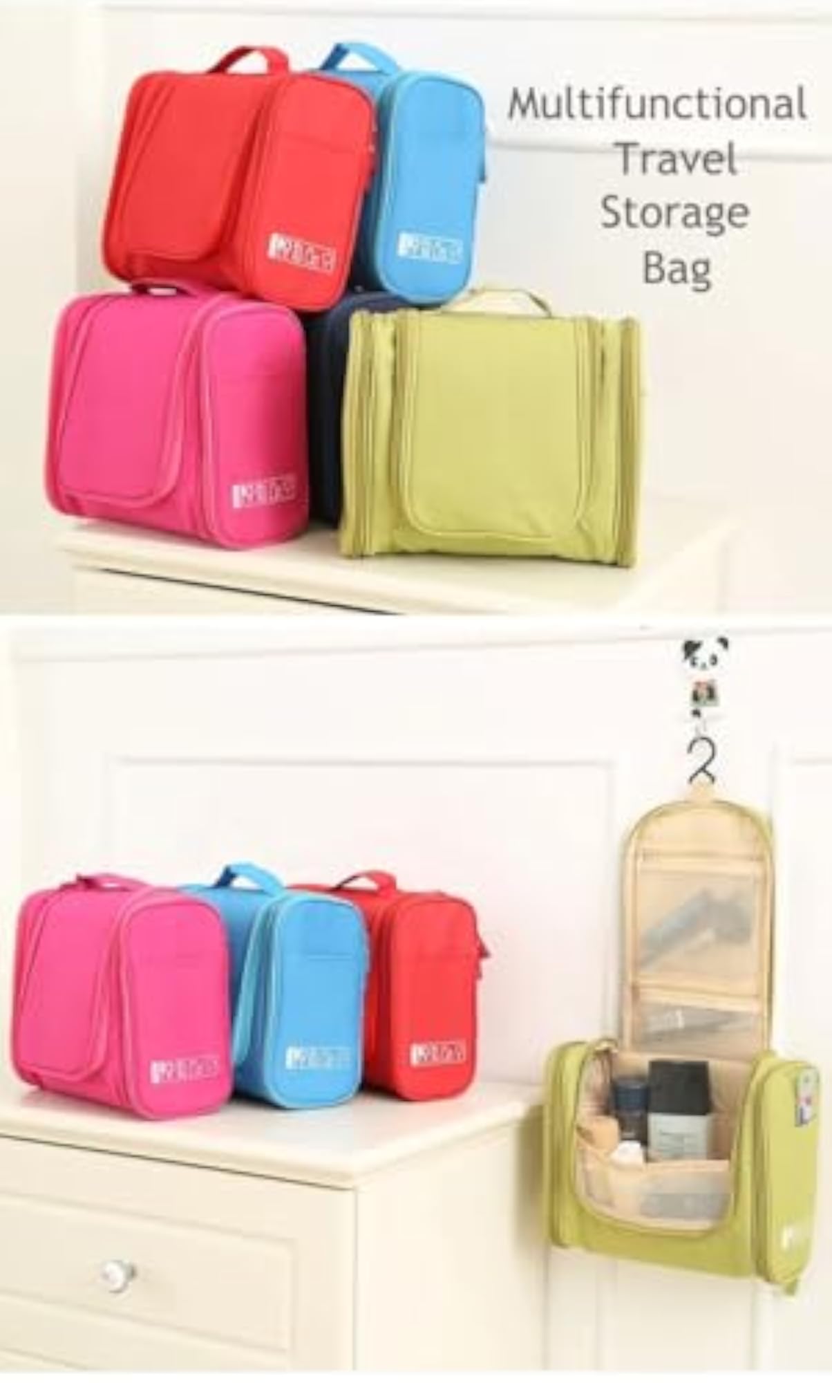 Large Capacity Hook Toiletry Bag, Travel Cosmetic Storage