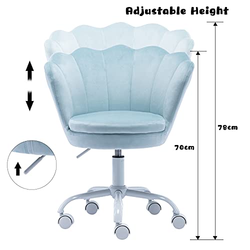 chairus Kinderbureaustoel in hoogte verstelbaar, draaistoel van fluweel, bloemblad, comfortabele bureaustoel voor meisjes en kinderen - Afbeelding 3