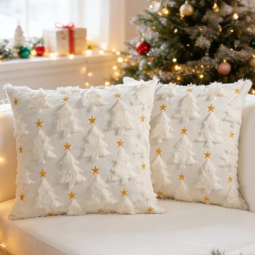 Bindokun Kissenbezüge Weihnachten 45x45，Weicher Plüsch...