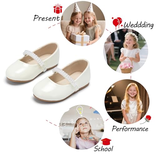 Image of PHIRAMIN Tollder Girl Dress Shoes - Little Girl Ballet Flats for Wedding Party