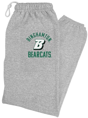 Binghamton University Officially Licensed Apparel - Collegiate Arched Text Mens Jogger Sweatpants Athletic Heather Medium