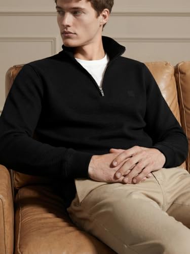 Image of DAMENSCH ReNEWd Soft Ribbed Texture, Strong Durable Fabric, Dyes Ottoman Half-Zip Sweatshirts