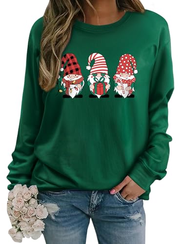 WIEIYM Weihnachtspullover Damen Damen Sweatshirt Langarmshirt...