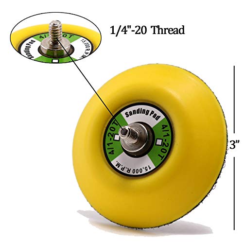 Ouya 3Pcs 3" Hook And Loop Backing Pads 1/4"-20 Threads Polishing Buffing Plate For Dual Action Car Polisher #TOP1