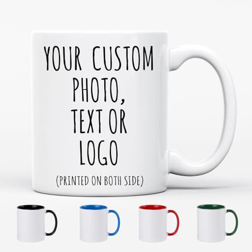 Personalized Coffee Mug, Custom Photo Text Logo Ceramic Mug, 11oz,