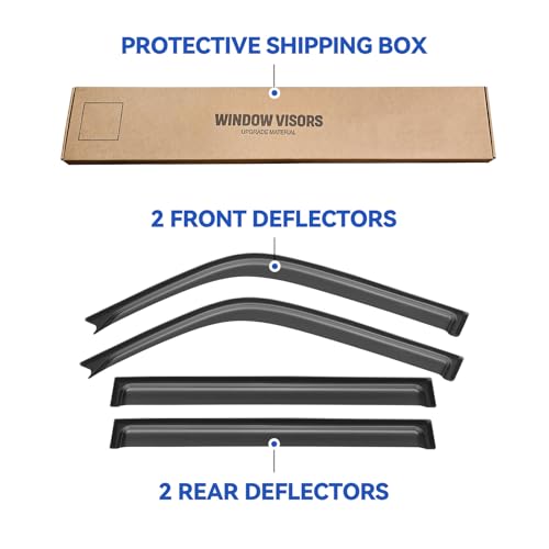 Image of Window Visors Rain Guards for 1996 1997 1998 1999 2000 Toyota RAV4, Out-Channel Window Vent Wind Deflectors Visors Shades for 96 97 98 99 00 Toyota Rav4