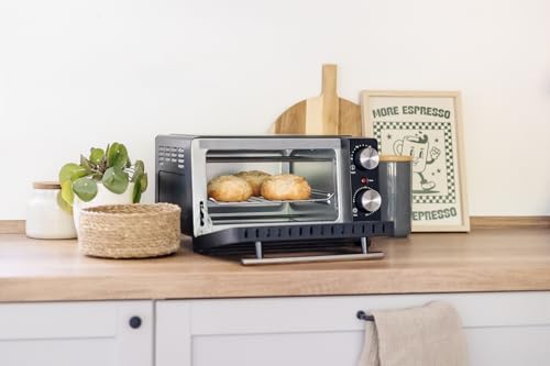 Steba Mini Backofen mit 9 Liter Volumen, Ober- und Unterhitze, Pizzatiefe bis Ø 22 cm, 2 Einschubebenen, KB M9