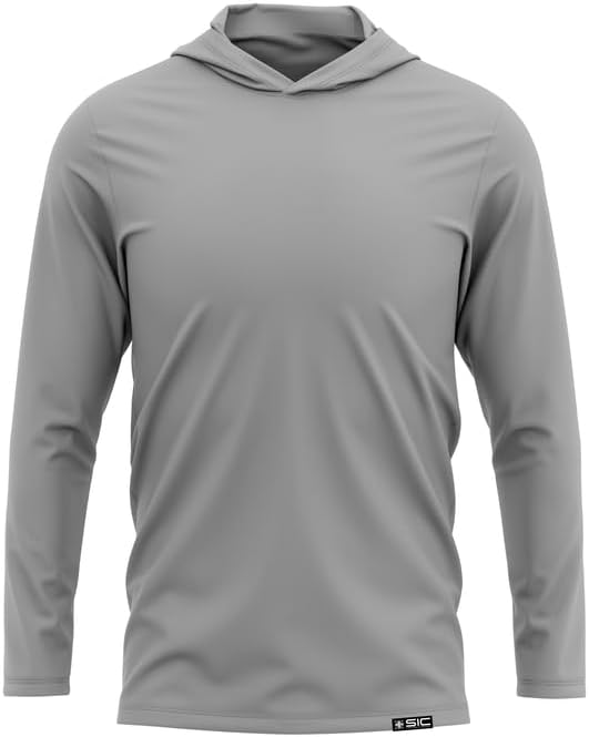 Men’s Cooling Hoodie – Soft, Lightweight Cooling Shirt with CoolTouch Fabric, Breathable, Moisture-Wicking Performance Wear for Outdoor Adventures & Daily Comfort- X- Large - Solid Gray