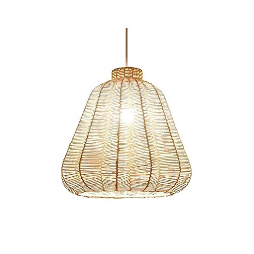 Chandelier en bambou tropical tissé main luminaire suspendu E27
