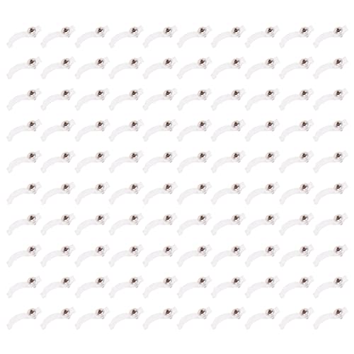 WANGCL 100PCS Led Strip Light Clips with 100 x Screws Mounting Brackets Fixing Clips for RGB 5050 3528 2835 LED Strip - Transparent
