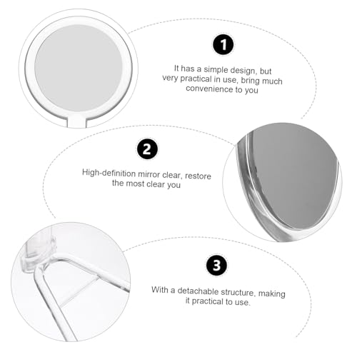 Espejo de maquillaje doble acrílico portátil plegable miniatura 3