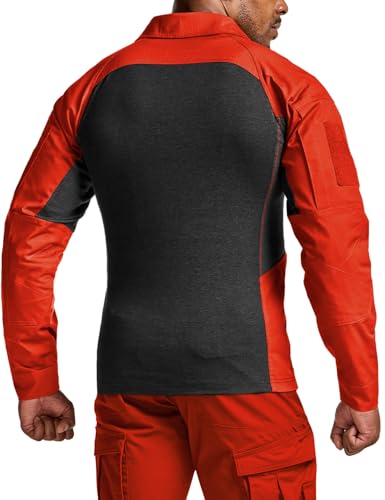 Image of CQR Men's Tactical Combat Shirt, 1 /4 Zip Long Sleeve Breathable Military BDU Training Top for Shooting, Hunting, Range Use