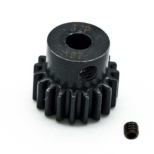 5-Pack Schwarze Stahl Metall 5mm Ritzel Motor Zahnradsätze 17T 18T 19T 20T 21T Kompatibel mit HPI Kyosho Losi Axial Tamiya 1/8 1/10 RC Car Monster Truck Buggy