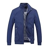 Ekiregaii Chaqueta deportiva para hombre, informal, ligera, cortavientos, para uso al aire libre, ropa de trabajo, cuello alto, cremallera, impermeable, para correr, senderismo, entrenamiento, 02 a#