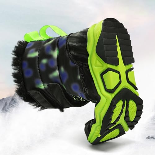 Boys Girls Snow Boots Waterproof Mid Calf Boots Faux Fur Lined Winter Shoes Anti Slip Hiking Boots for Little/Big Kids4