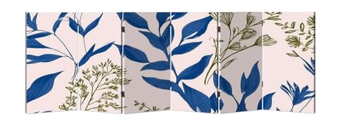 2 Ft Room Divider Screen Hand Drawn Minimalist Silhouette Flower