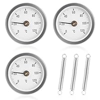 Anlegethermometer Heizungsrohr, 3 Stück Anlege-Zeigerthermometer für Heizanlagen und Kessel, 0-120 °C 63 mm Rohrthermometer Industrielles Rohrthermometer Rohr Thermometer