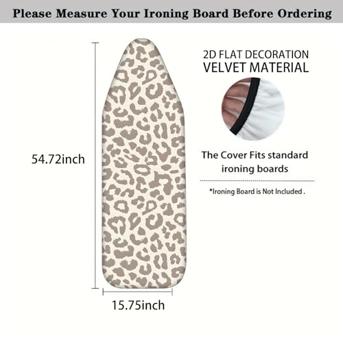 Image of Nuxovilar Gray Leopard Print Ironing Board Cover 15x54 Polyester