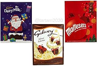 Chocolate Advent calendar (3 pack) Bundle of cadbury, maltesers and galaxy advent