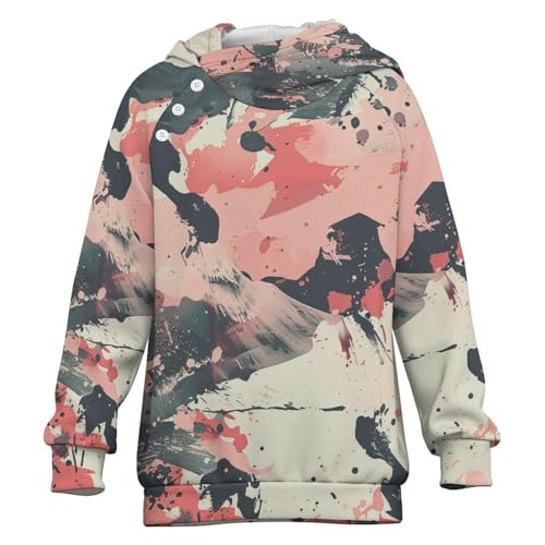 Pink Camouflage MilitaryChildren's Raglan Sleeve Hoodie, Suitable for Home And Outdoor Use12-13Y