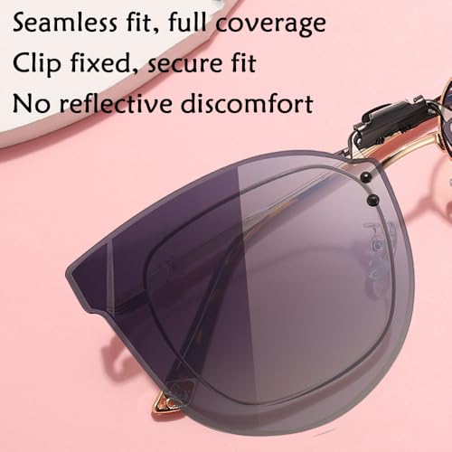 Wnddle Sonnenbrille Clip, Polarisiert Clip auf Sonnenbrillen, UV400 Sonnenbrille Clip, Polarisierte Clip-on Nachtfahrbrille (Aschepulver)
