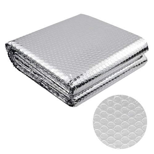 BEASAFY Isolant Thermique, Film à Bulles Épais en Aluminium, 60cm x 5m Feuille Réfléchissante Double Face en Aluminisé, Feuille D'aluminium Isolation pour...