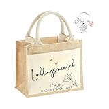 Lieblingsmensch Geschenk, Jutebeutel für Frauen, Damen Shopper Bag, Herzensmensch Geschenk, Tragetaschegeschenk für Lieblingsmensch Dankeschön Geschenke Freundschaftsgeschenke Geburtstagsgeschenk