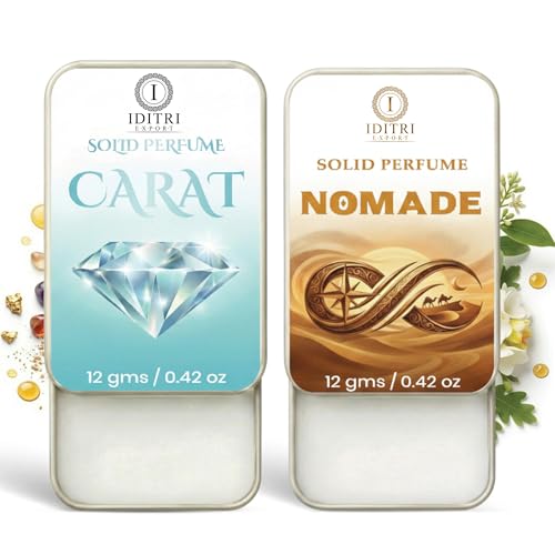 Image of Solid Perfume |Nomade&Carat Alcohol Free Wax Perfume Balm, Long Lasting | Pocket Tin 12g, Pack Of 2| Non Greasy Smooth Glide, Travel Friendly Men And Women