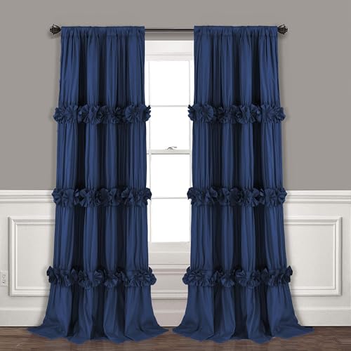 Homechoice Decor Thermal Insulated Blackout Window Curtains, 54' W x 84' L (Pair), Boho Ruched...
