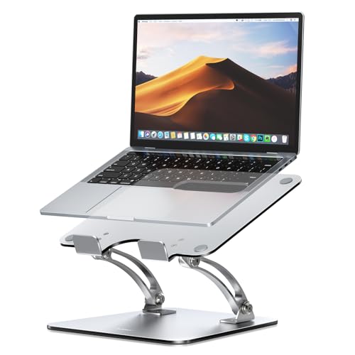 Nulaxy Ergonomic Adjustable Laptop Stand for Desk, Dual Foldable Computer Riser with Advanced Heat-Vent, Heavy-Duty Portable Notebook Holder for Posture Correction, Compatible with Mac 10-17' Laptops