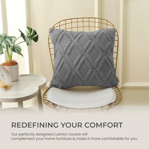Pagnanno. Set of 2 & 4 Soft Velvet Cushion Covers 45x45cm(18x18 Inches) D8 Throw Pillowcases Square Covers for Chairs,living room,bedroom Invisible Zipper (45x45cm (18x18inch) - Image 2