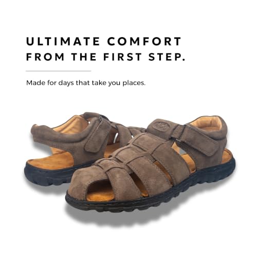Image of Men's Toe Closed Fisherman Sandals with Memory Foam