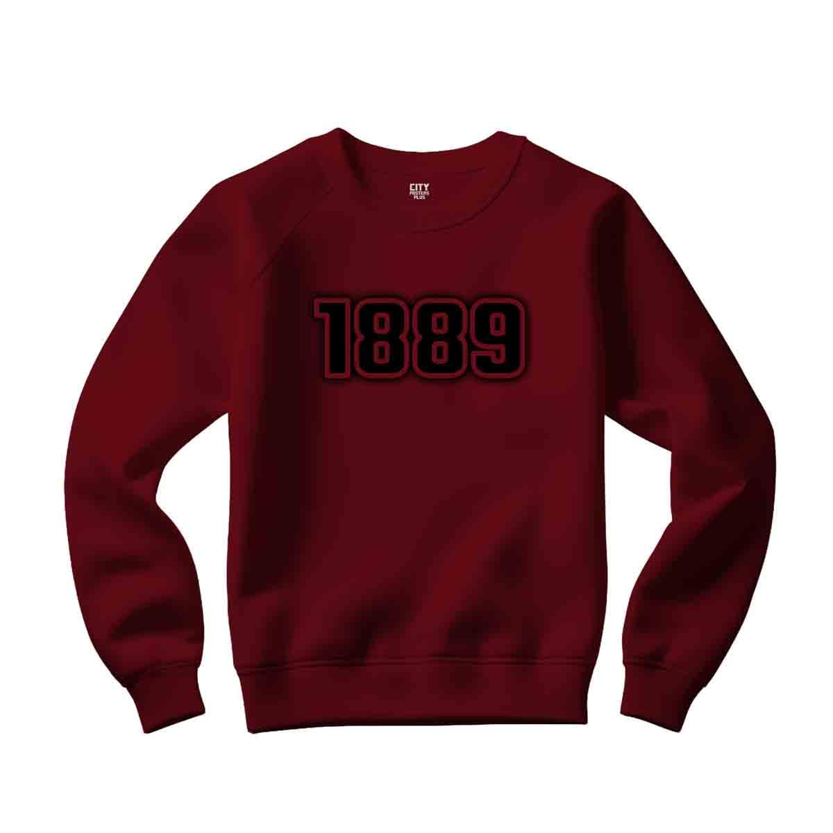 Sweatshirt 1889 haut de gamme bordeaux coupe confortable unisexe