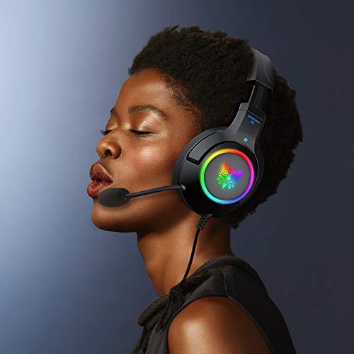 ONIKUMA PS4 Headset -Gaming Headset Xbox one Headset Gaming Headphone with Surround Sound, RGB LED Light 