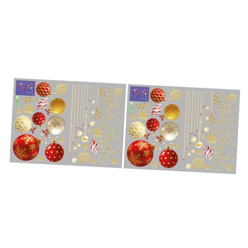 FUNOMOCYA 2piezas Pegatinas De Pared Navideñas Calcomanías Para Festivales Adornos Para Fiestas Vinilo Navidad Pared Bolas Rojas De Navidad Para Decoración De Paredes
