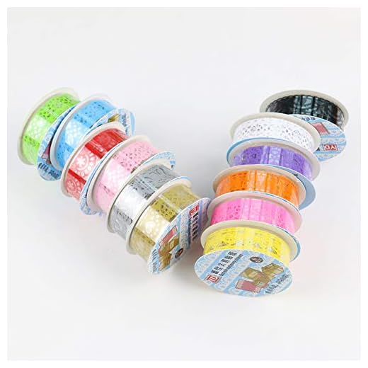 Pegajoso adhesivo decorativo algodón cinta adhesiva de para DIY Scrapbooking Manualidades color 12 pcs