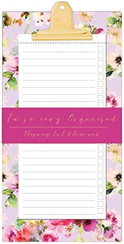 Robert Frederick Lilac Bloom Floral to Do Shopping List Clipboard Pad