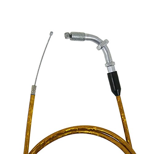 Image of 59 inch Clutch Cable Line and 51 inch Gas Throttle Cable for 2 Stroke 49cc 50cc 60cc 80cc 100cc Motorized Bicycle Push Bike Parts yellow
