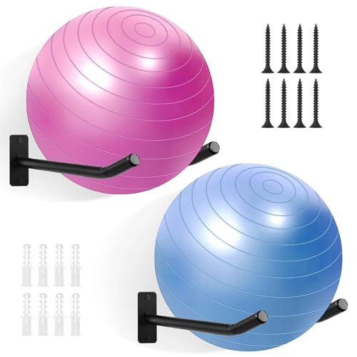 TIMCORR Medizinball Rack, 2 Paar Yoga Ball Racks Gymnastikball Wandhalter...