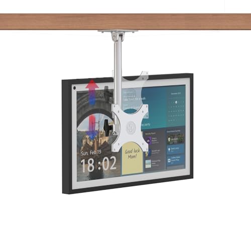 ITSHOM Under Cabinet Mount for Show 15 (1st 2nd Gen) Show 21 Mount Height Adjustment Swivel Left to Right Rotate for Portrait or Landscape Up and Down Tilt Under-Cabinet Mount (Silver)