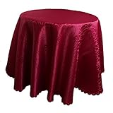  Linge de table Nappe 135 cm Nappe Damas Serviette de table Jacquard Rond Silver Bordeaux