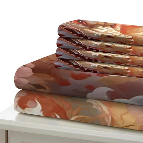 Linge de lit dragon 3D King size avec fermeture éclair cachée - 6