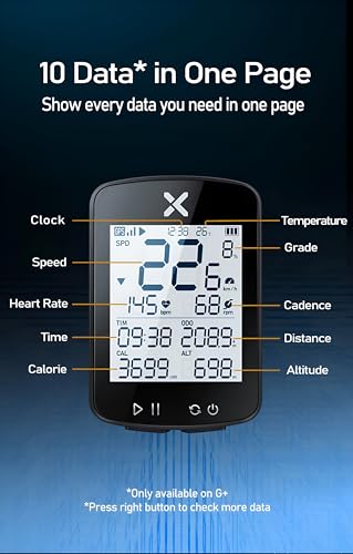 Image of XPR3SS G+ Gen2 Bicycle Computer + 2 Cadence /Speed Sensor Smart GPS Cycling Speedometer | Cadence & Heart Sensor Support | Waterproof ANT+ Bluetooth GPS Tracker | 28+ hr Battery | Odometer for MTB